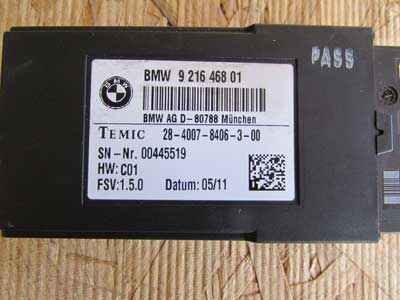 BMW Front or Rear Seat Control Module ECU Temic 61359216468 F01 F10 F22 F25 F30 F32 2, 3, 4, 5, 6, 7, I, X Series2